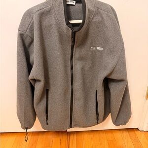 Miu Miu Gray fleece Zip-Up Jacket